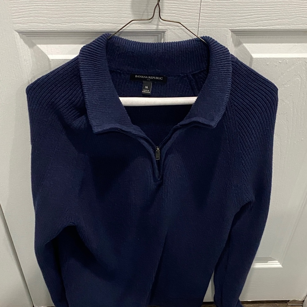 Banana Republic Dark Blue Quarter-Zip Pullover